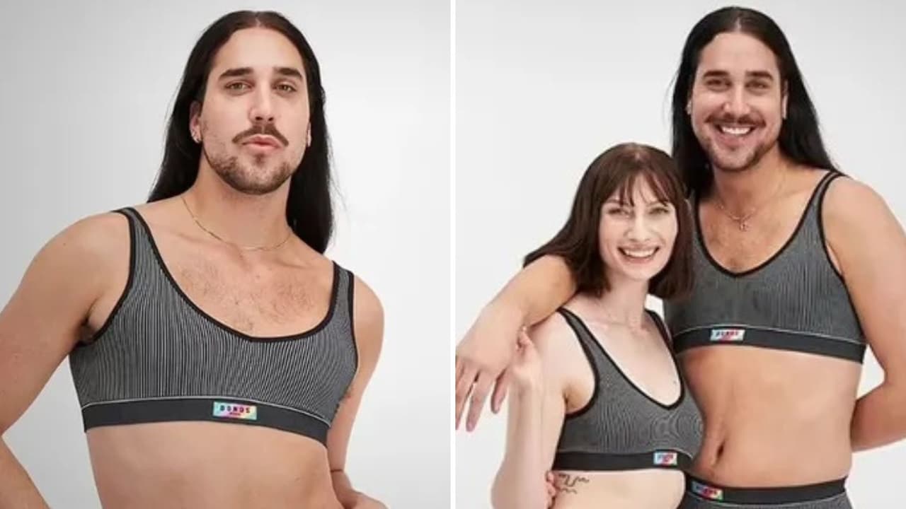 Persona no binaria, con barba, modela bikinis para marca de ropa y divide opiniones.