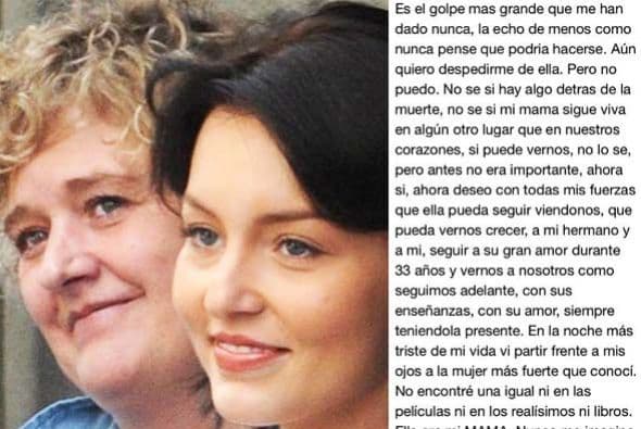 “Se me fue mi guerrera que siempre luchó y luchó muchos días, pero nunca pensé decir esto.”, escribió la actriz.