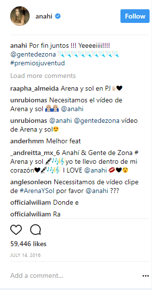 La imagen que Anahí compartió a través de sus redes sociales la acompañó por este mensaje: "¡Por fin juntos! ¡Yei! Gente de zona!".