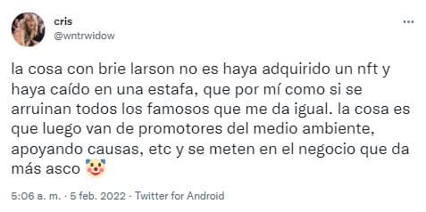 Reacción al NFT de Brie Larson