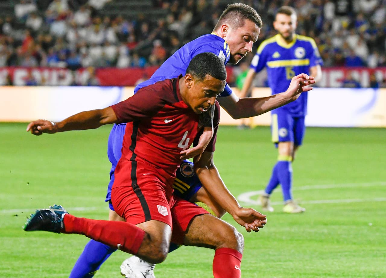 Tyler Adams, durante el amistoso de enero ante Bosnia-Herzegovina.