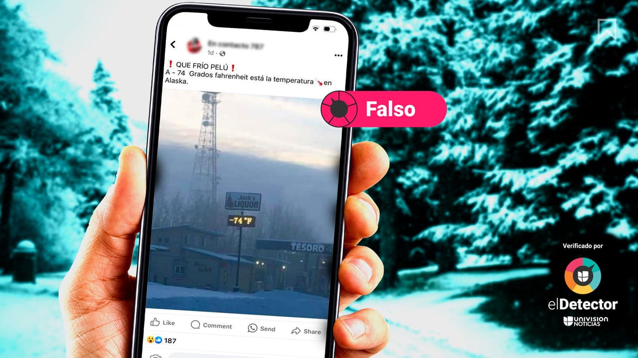 Ese letrero que marca -74 °F no muestra la temperatura en Alaska en enero de 2024