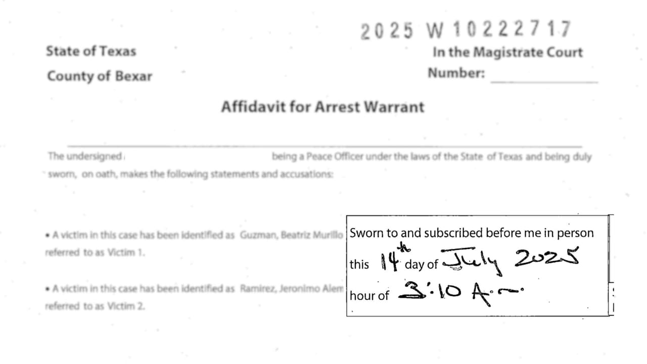En el affidavit del doble homicidio, el detective hace una breve descripción de los hechos y agrega que los cargos que Lorenzo enfrentaría sería doble homicidio con posibilidad de pena capital. El documento está firmado a las 3:14am del martes 14 de julio.