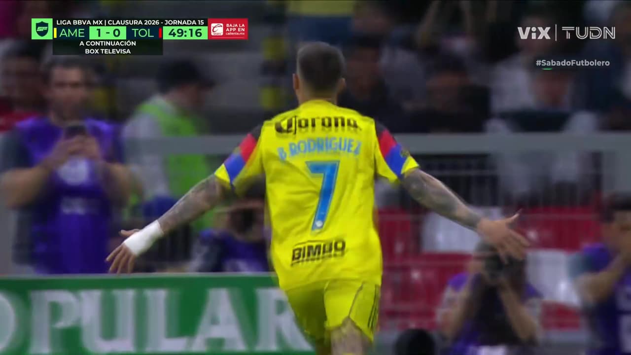 ¡Brian Rodríguez firma un golazo y hace doblete al Toluca!