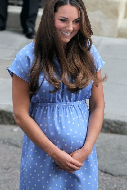 Así es como lucía Kate hace tres meses, el día que nació el príncipe Jorge de Cambridge.