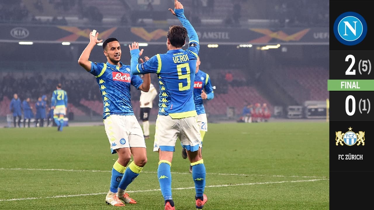 Verdi y Ounas sentencian el pase de Napoli a Octavos de Final en Europa League