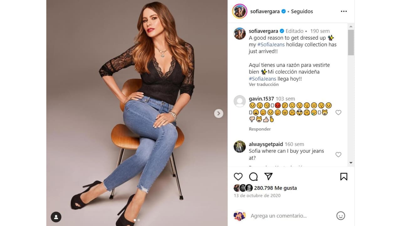 Sofía Vergara usando jeans