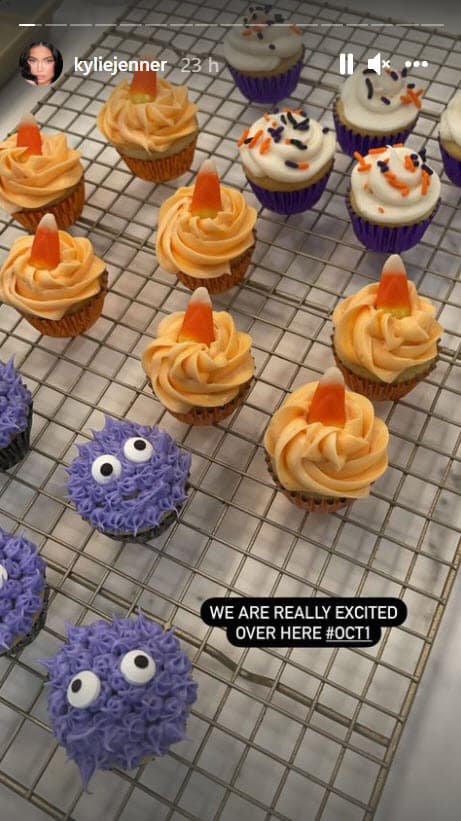 Confesó que 
<b><a href="https://www.univision.com/famosos/kylie-jenner-es-la-mejor-mama-de-las-kardashian-hace-con-su-hija-lo-que-ninguna-de-sus-hermanas-se-ha-atrevido-video">su hija Stormi también está feliz</a></b> por el inicio del mes de octubre: "Estamos muy emocionados por aquí".
<br>