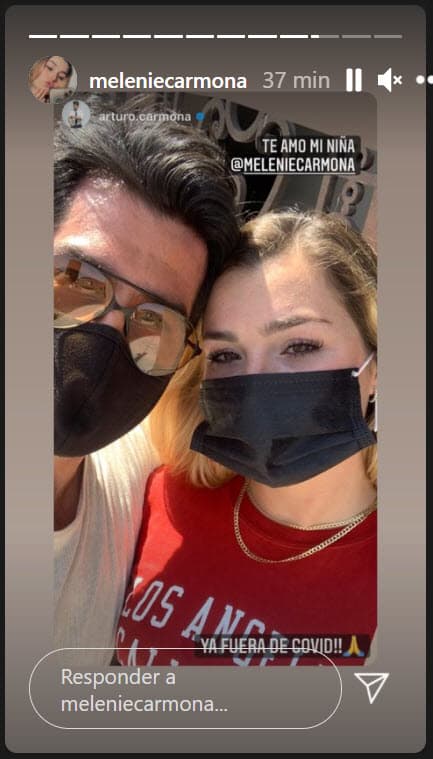 Para buena noticia de Arturo Carmona y su hija, ambos dieron a conocer por la noche del domingo 25 que Melenie superó al virus y mostraron una copia de la prueba a la que fue sometida en la que salió negativa.