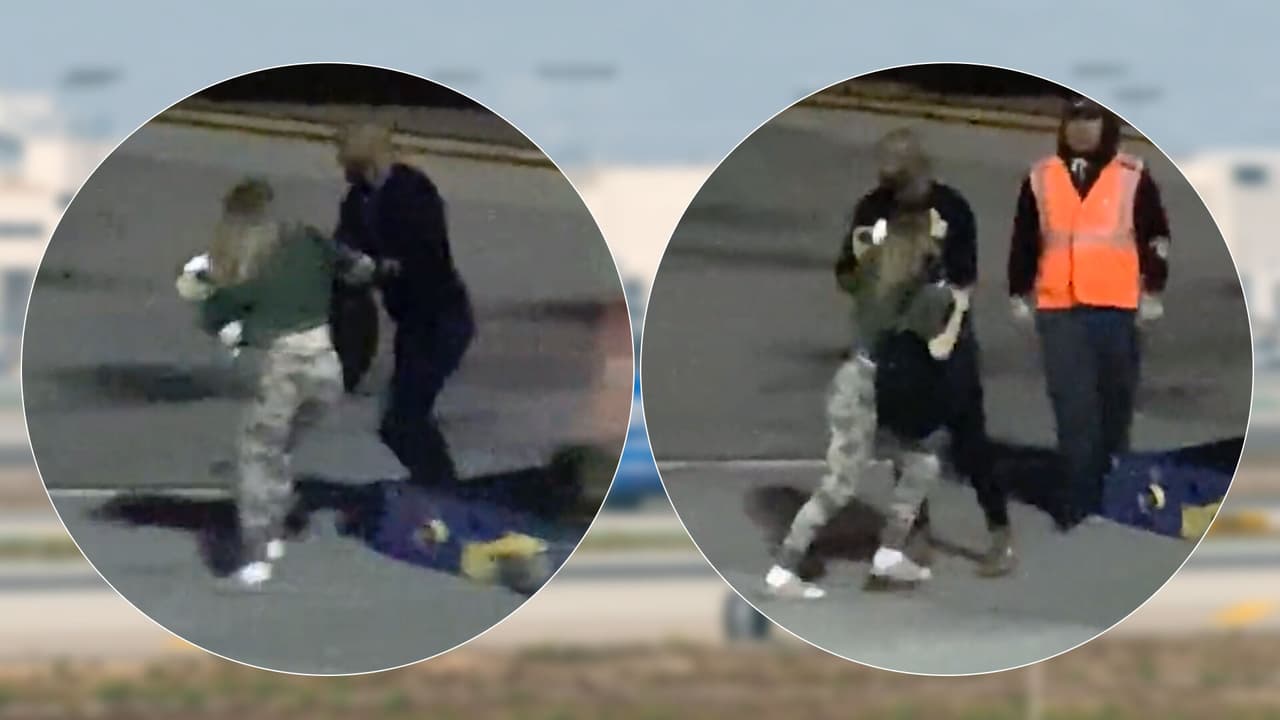 Mujer corre en la pista del Aeropuerto LAX en un intento de llamar la atención y es detenida 