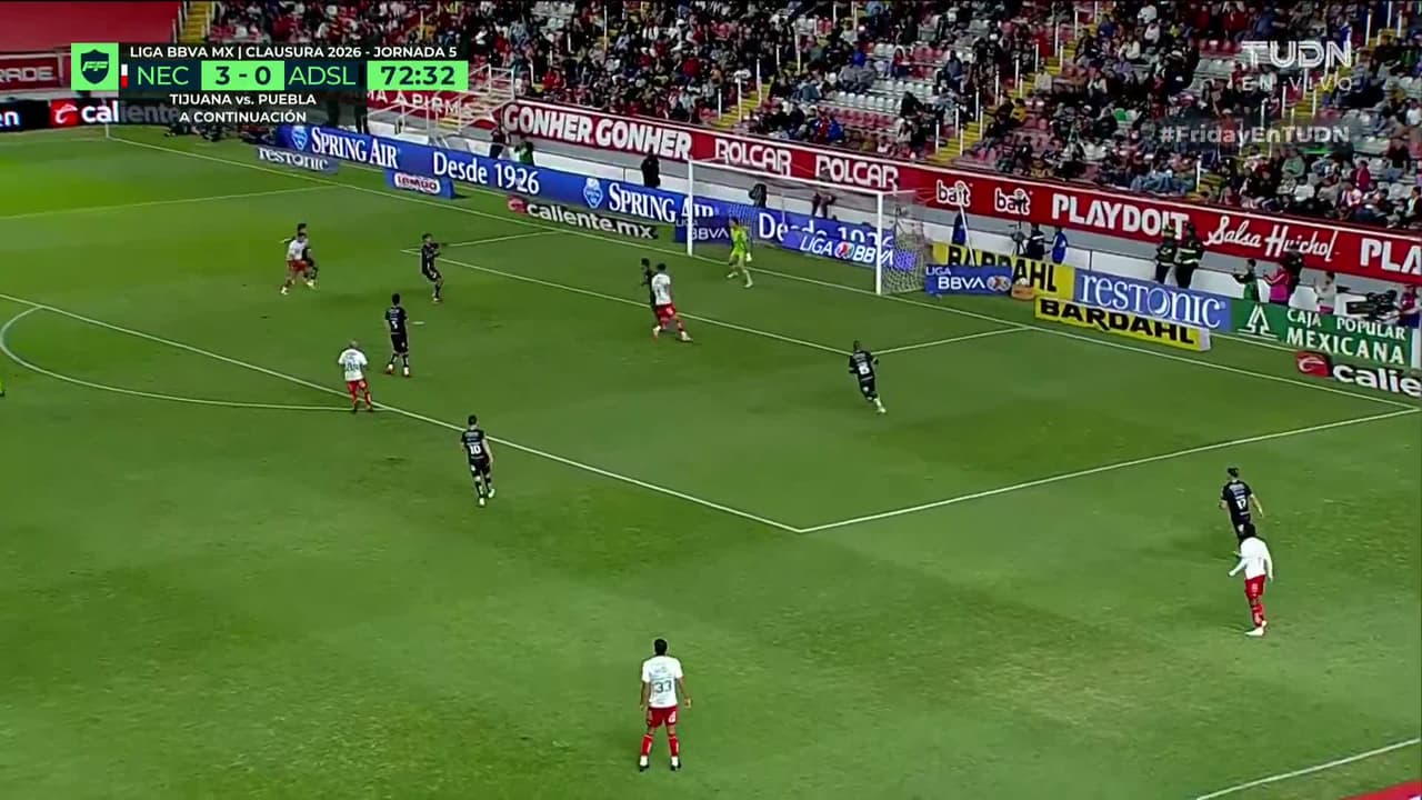 ¡GOL!  anota para Necaxa. Ricardo Monreal