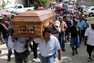 Funeral del reportero Jorge Torres, uno más de los periodistas que han sido asesinados en México.