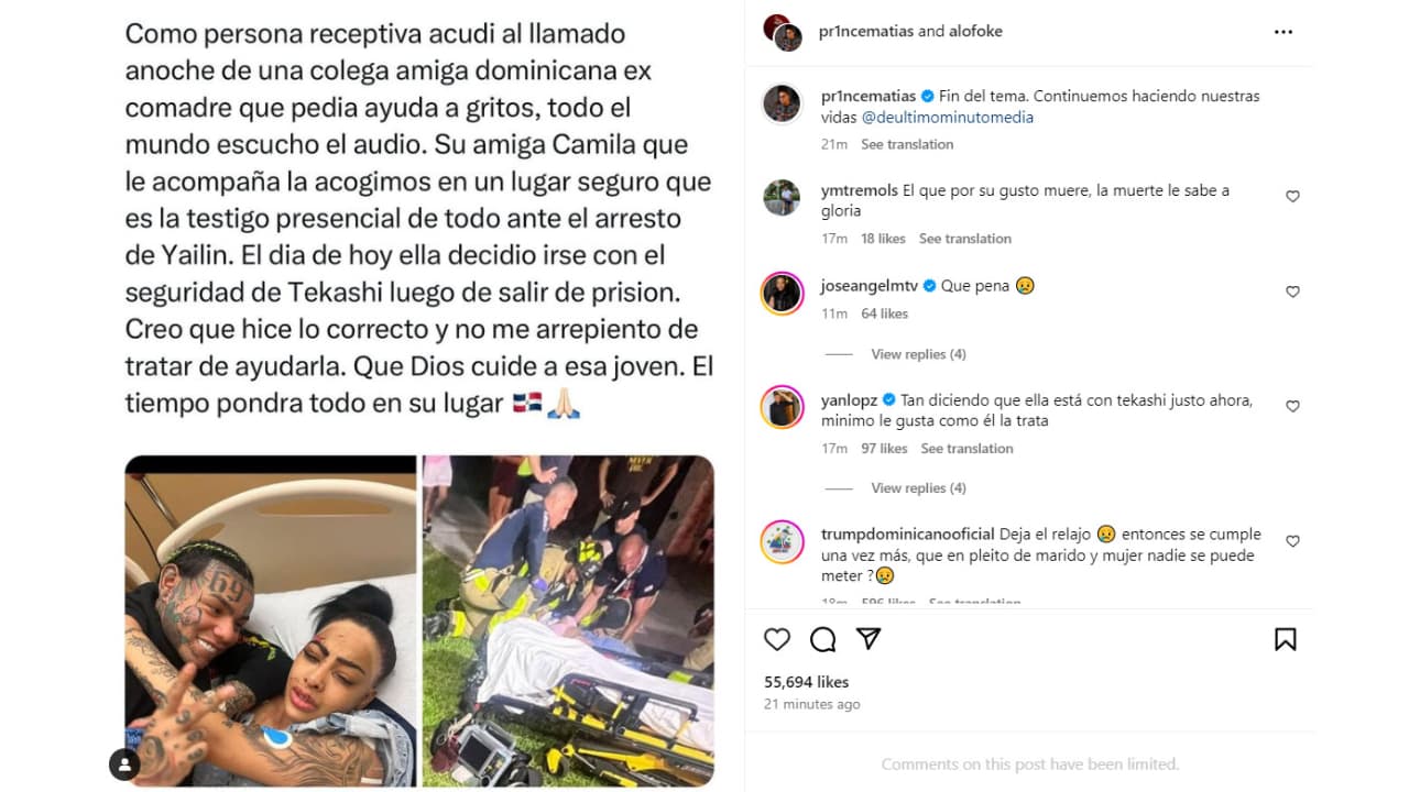 Alofoke informa que Yailin se fue con tekashi tras salir de la cárcel.