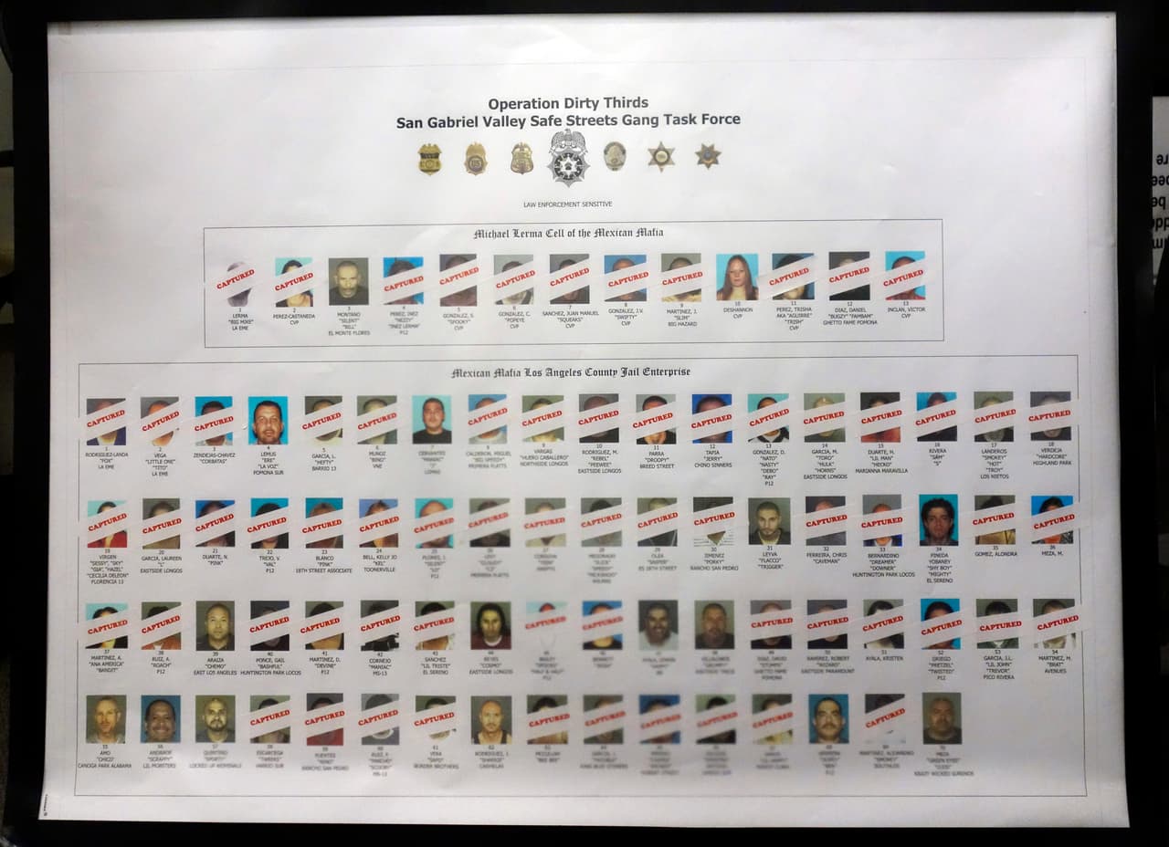 La 
<b>Mexican Mafia</b> opera principalmente en el sur de California, dentro de las prisiones. El DOJ mencionó que los integrantes de la Mexican Mafia 
<b>“reciben impuestos” </b>de otras pandillas a cambio de 
<b>permitirles vender o traficar drogas </b>en ciertas zonas.