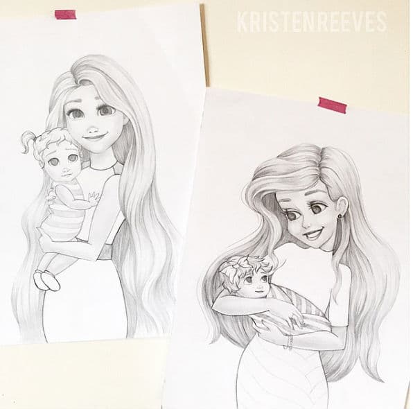 La artista compartió también los dibujos originales con sus seguidores. Para ver más de su trabajo, visita su blog https://kristenkreeves.wordpress.com/ o síguela en Instagram @kristenkreevesart
