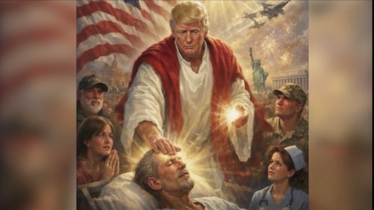 Trump como Jesucristo “Es blasfemia”: obispo en Texas critica imagen