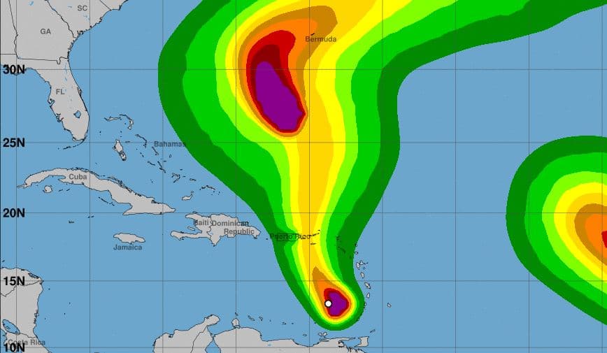 Tormenta tropical Karen continúa su ruta a Puerto Rico 