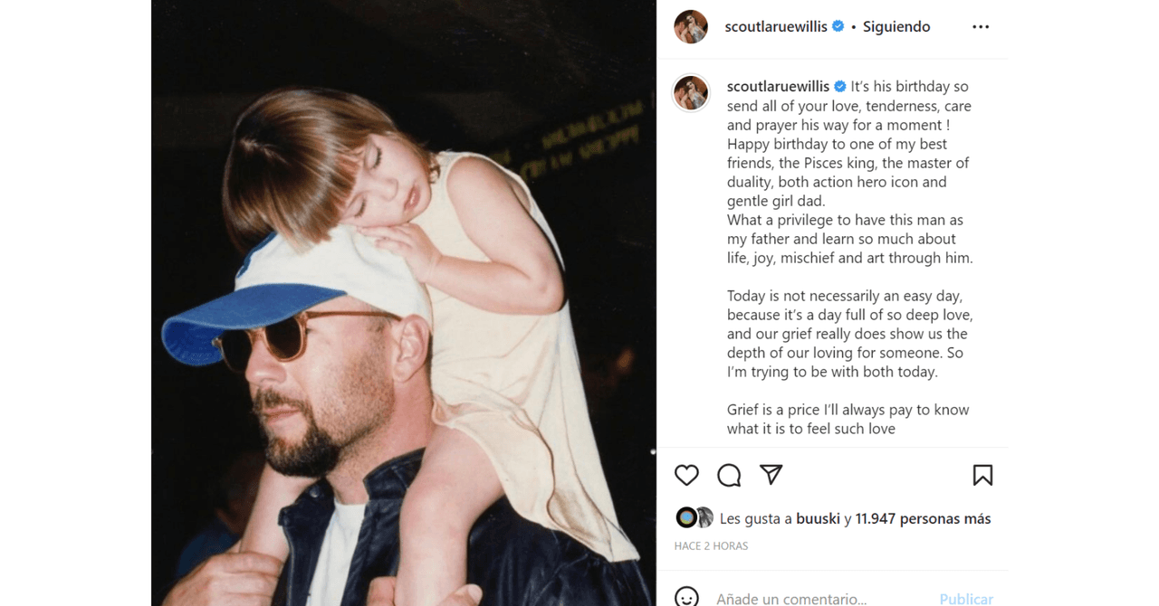 Scout le dedicó este mensaje a Bruce Willis en su cumpleaños