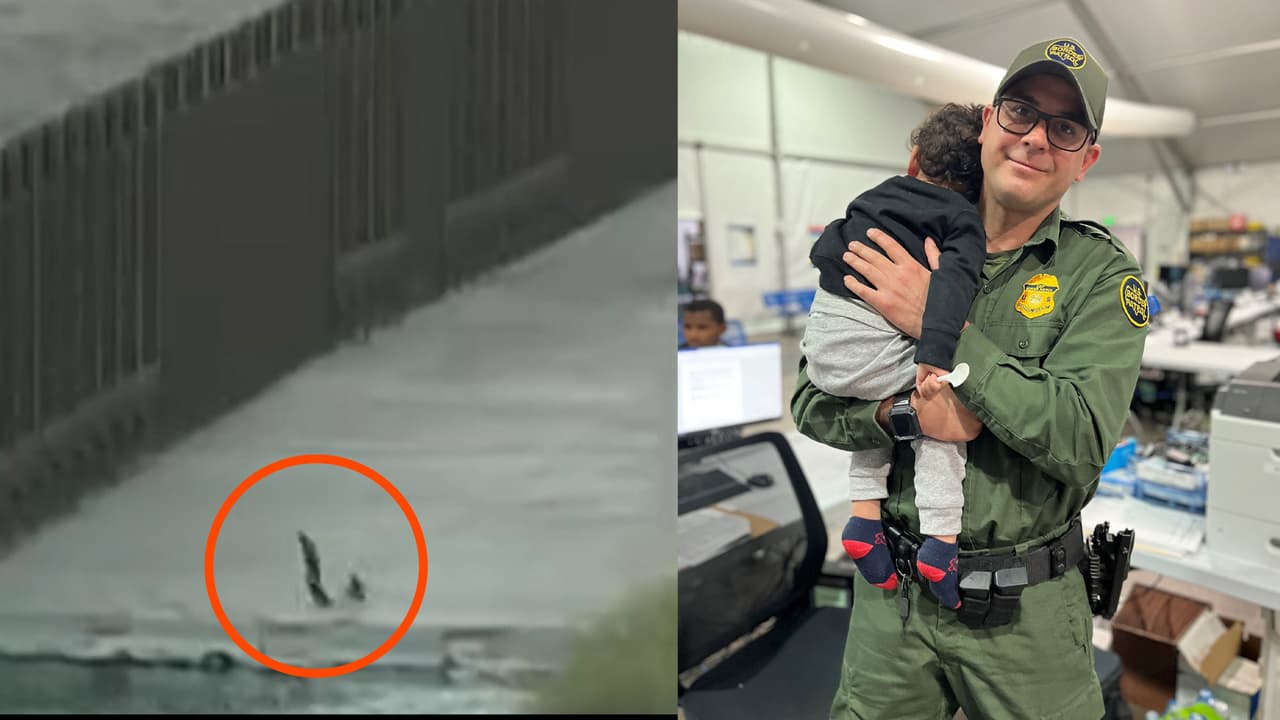 Agente de la Patrulla Fronteriza rescata a un niño de un año abandonado por un coyote 