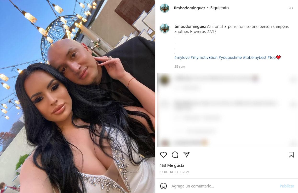 Evelyn Beltrán y su ex Timbo Domínguez.