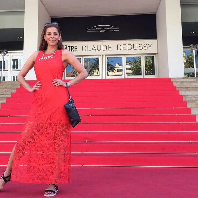 Lourdes aprovechó para posar en la alfombra roja de la sede del Festival de Cannes.