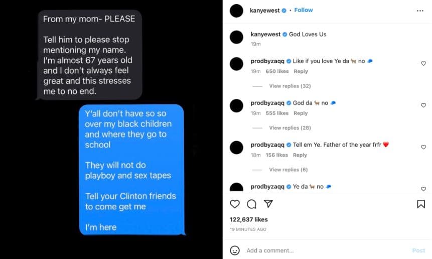 Kanye West y sus polémicas declaraciones en Instagram