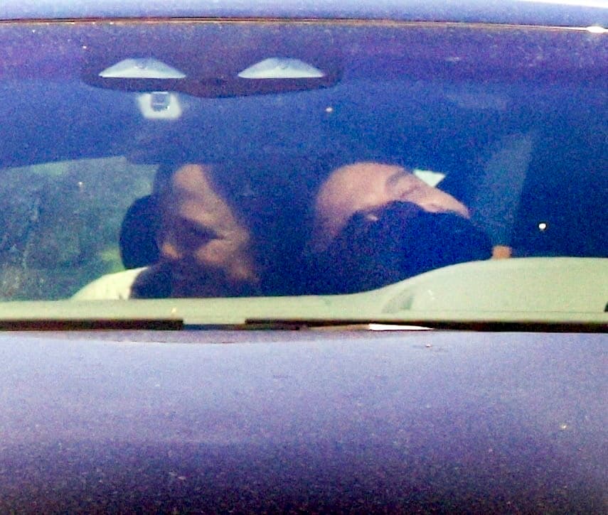 Ben Affleck y Jennifer Garner dentro del auto del actor.