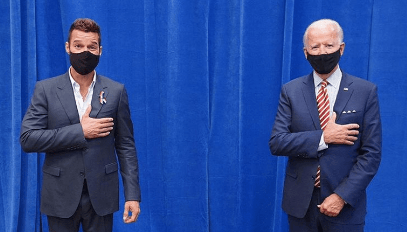 "Como puertorriqueño, es un honor para mí haber trabajado con ustedes en esta difícil campaña": Ricky Martin felicita a Biden 