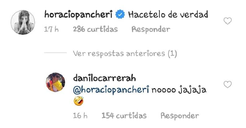 Ante la publicación hecha por Carrera, Horacio retó al ecuatoriano para que de verdad se hiciera el tatuaje.