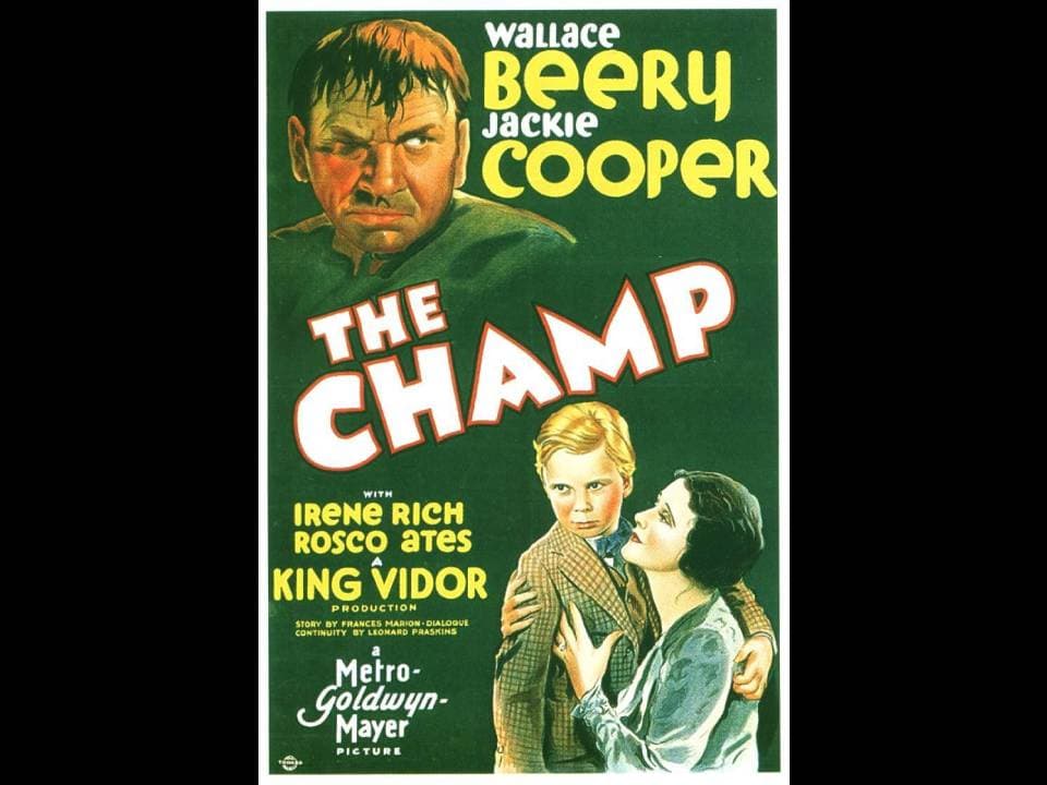 The Champ. Wallace Beery, quien interpretó la vida de un pugilista alcohólico, ganó el Oscar por mejor actor en 1932.