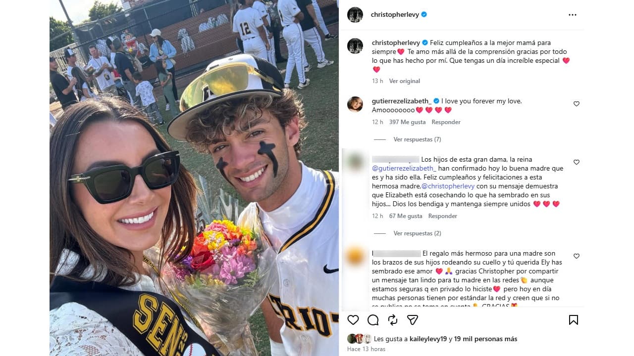 Christopher Levy también le dedicó un mensaje a su madre.