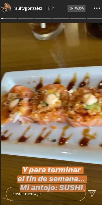 Raúl González también cerró sus días de descanso con un antojo y lo motró en sus historias de Instagram.