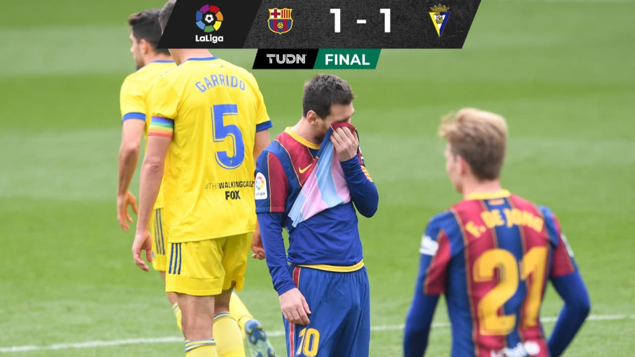 Barcelona sigue con 'cruda Champions' y empata contra Cádiz