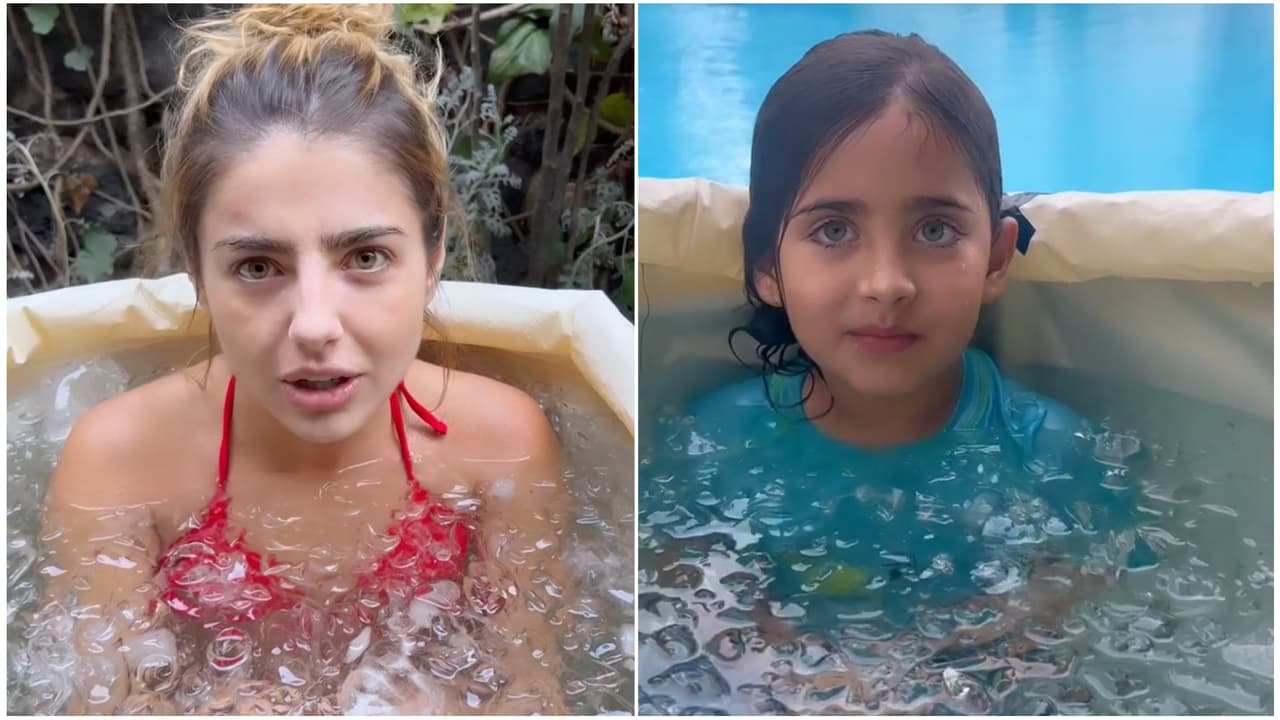 El hijo de Michelle Renaud tiene 5 años y ya soporta el frío de los baños con hielo de su mamá