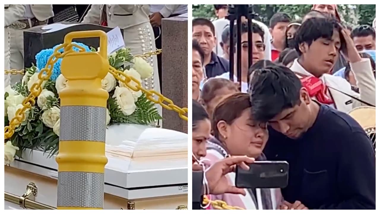 Padres, hermanos y amigos le dan el último adiós a Jonathan Martínez, con música de mariachi