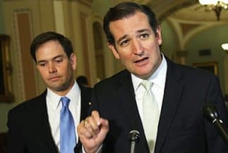 Los senadores republicanos Marco Rubio (Florida) y Ted Cruz (Texas).