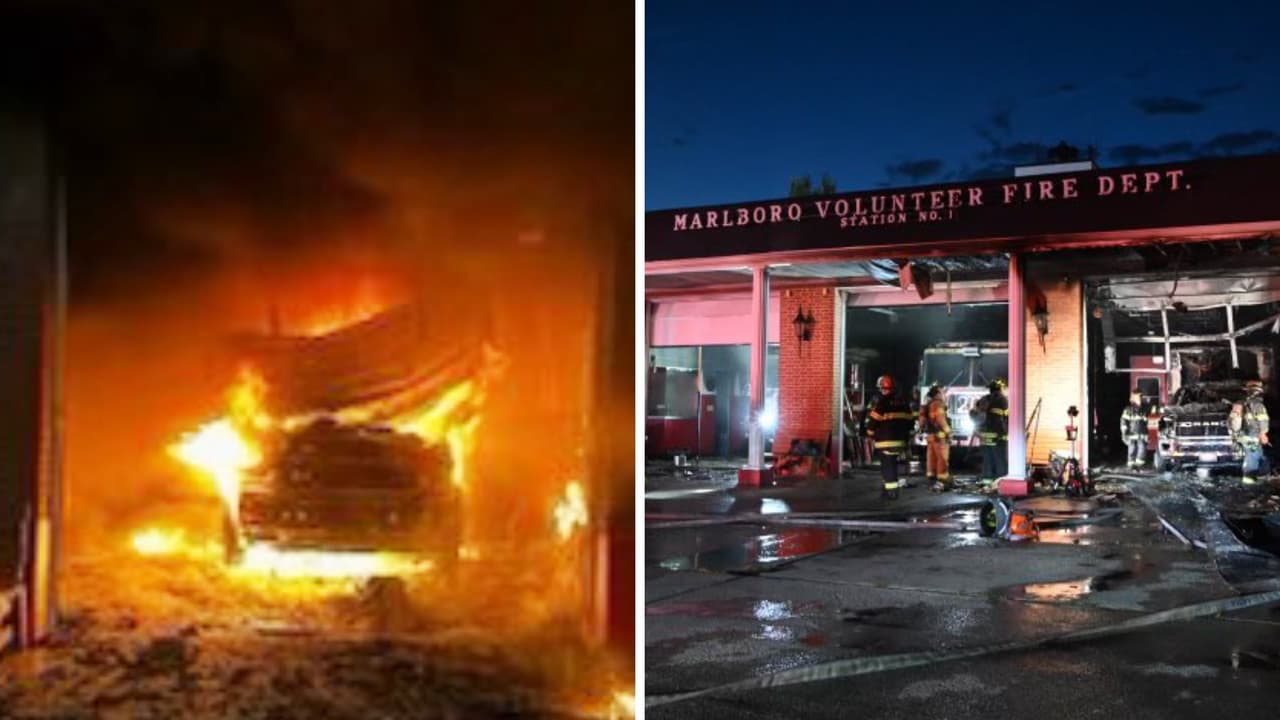 Un incendio en plena estación de bomberos: una ambulancia quedó destruida en Upper Marlboro