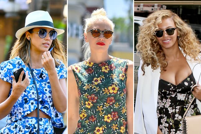 Los diseños florales son clásicos de la primavera, pero en ocasión no se van en el otoño y las 'celebrities' las llevan consigo a todas partes.