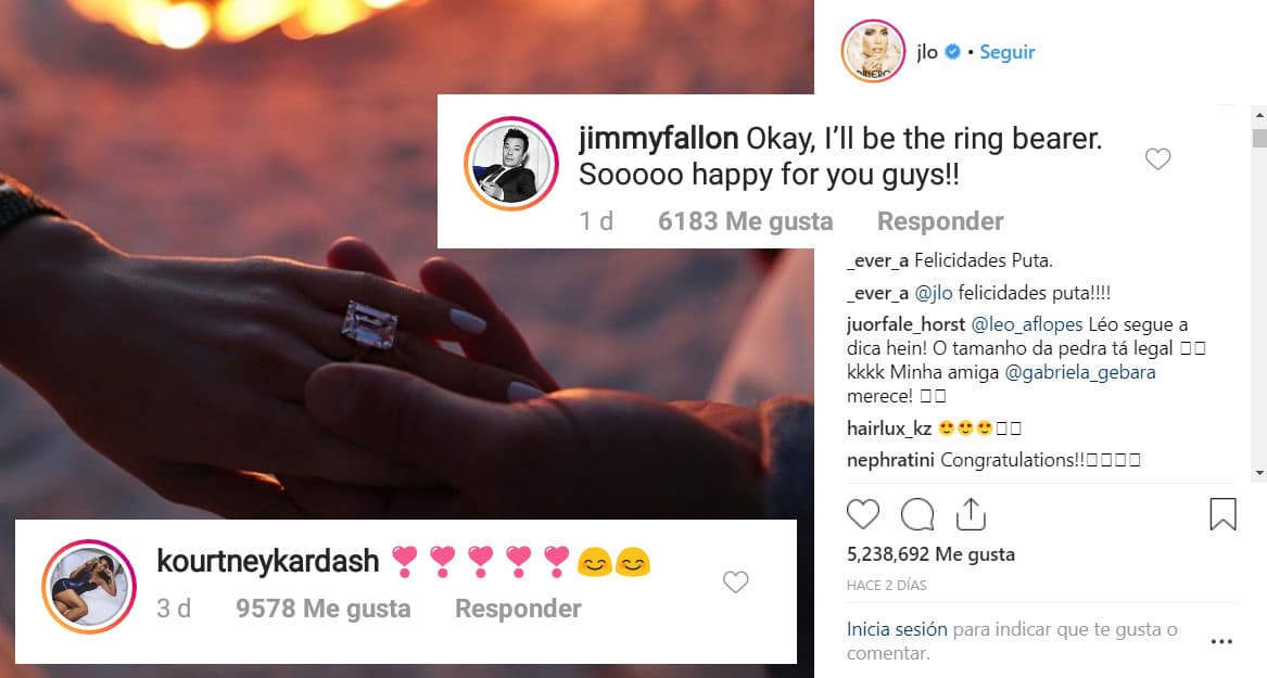 Por su parte, el humorista y presentador de televisión, Jimmy Fallon, pidió tocar las campanas en la boda y Kourtney Kardashian fue una de las decenas de celebridades que les enviaron felicitaciones.
