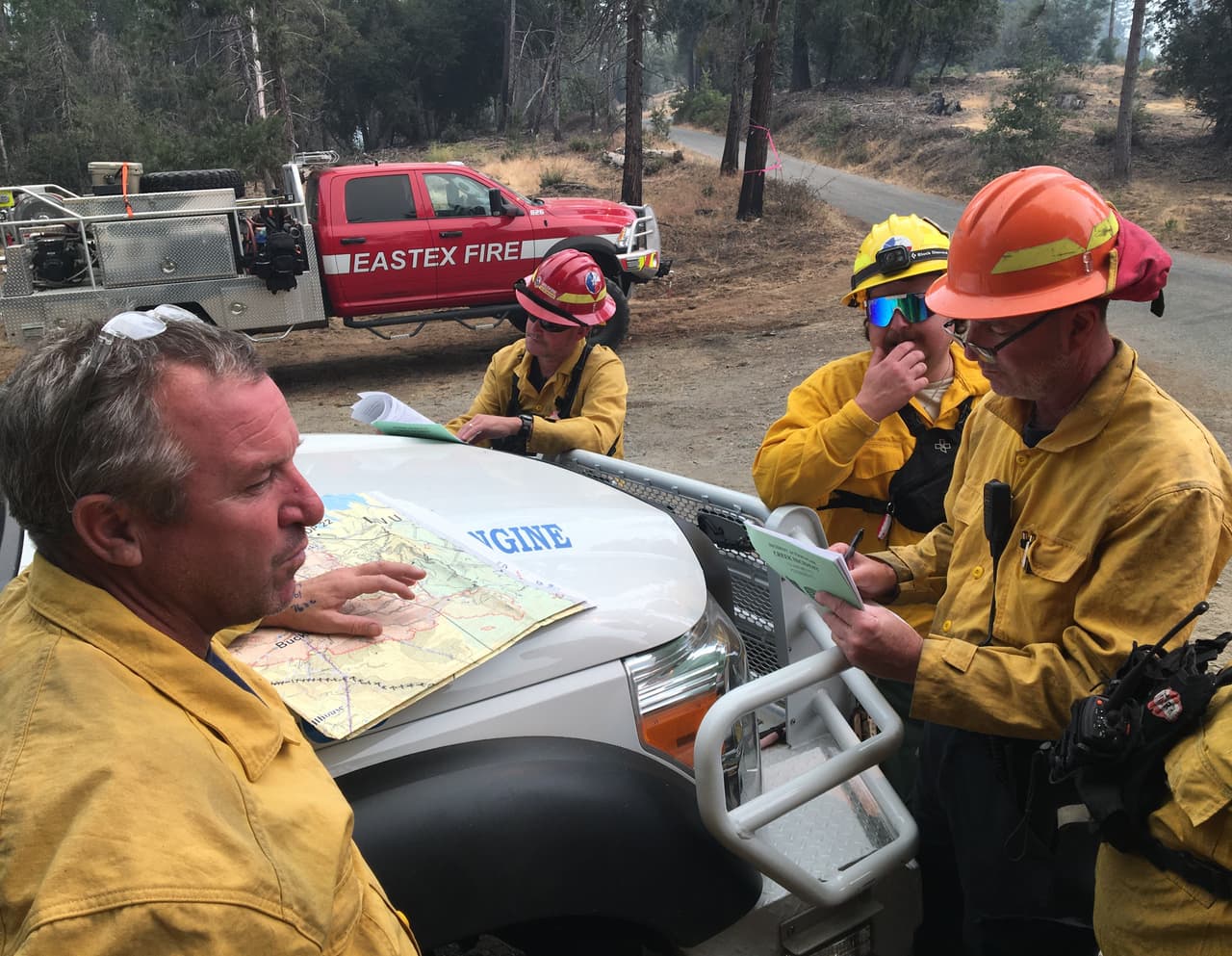 El jefe de batallón Josh Anderson, uno de los 16 en despliegue, envió un informe sobre su trabajo en el estado.