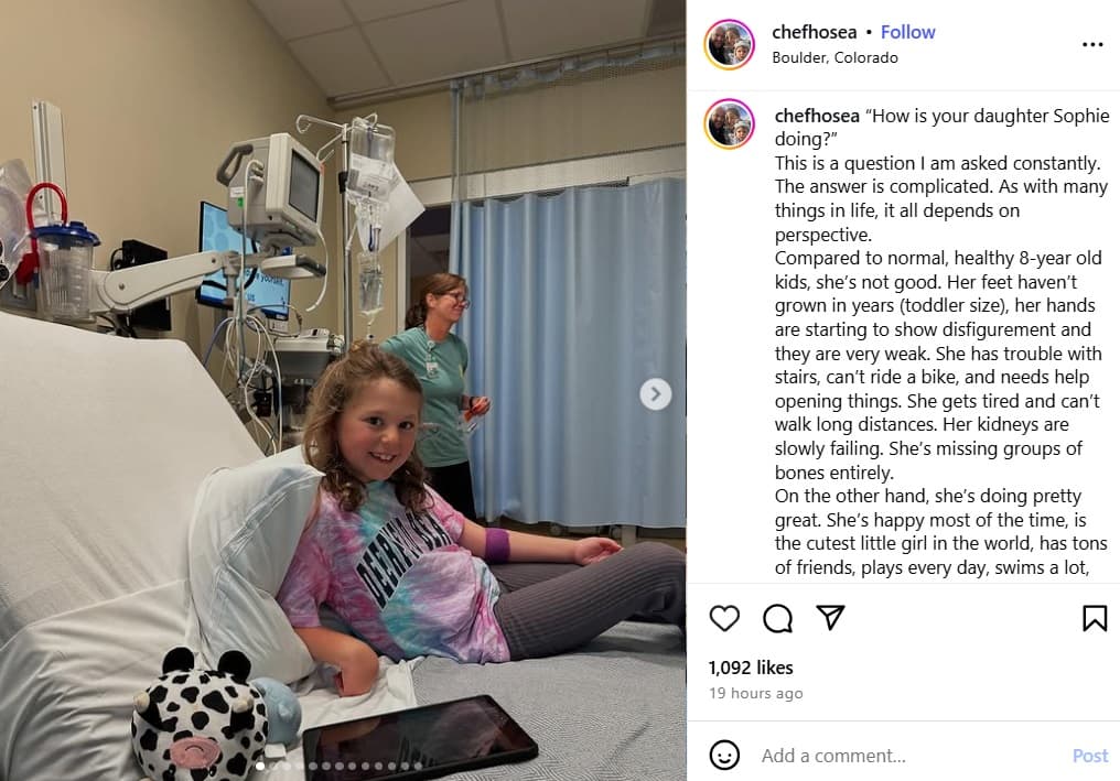 Hosea Rosenberg habló de la enfermedad de su hija Sophia.