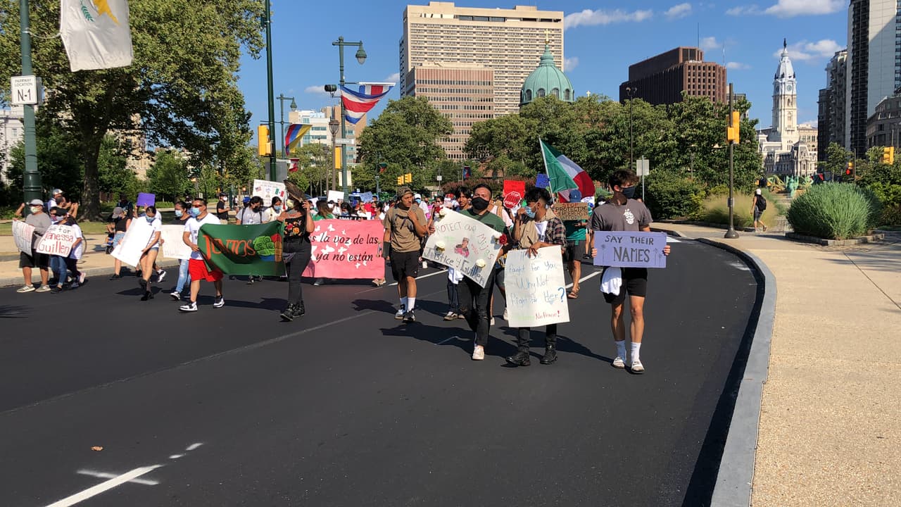 La ruta continuaba por el Benjamin Franklin Parkway. 
<br>