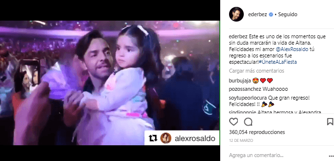 La pequeña Aitana y Eugenio sorprendieron a Alessandra Rosaldo durante la presentación de un show.