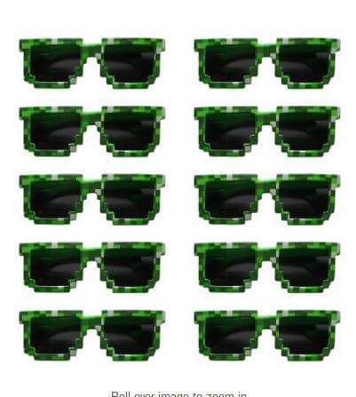 Anteojos de sol al estilo Minecraft, geniales para el verano. Los encuentras en Amazon.com