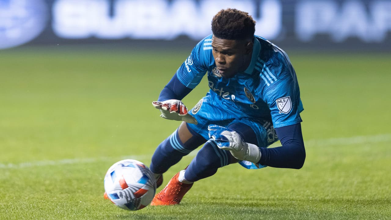 El portero Andre Blake intentará parar los ataques de New York Red Bulls.
<br>