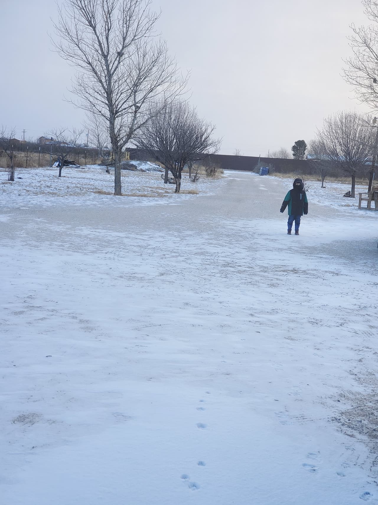 A pesar de las bajas temperaturas, los niños en Odessa, Texas, han salido a disfrutar de la nieve.