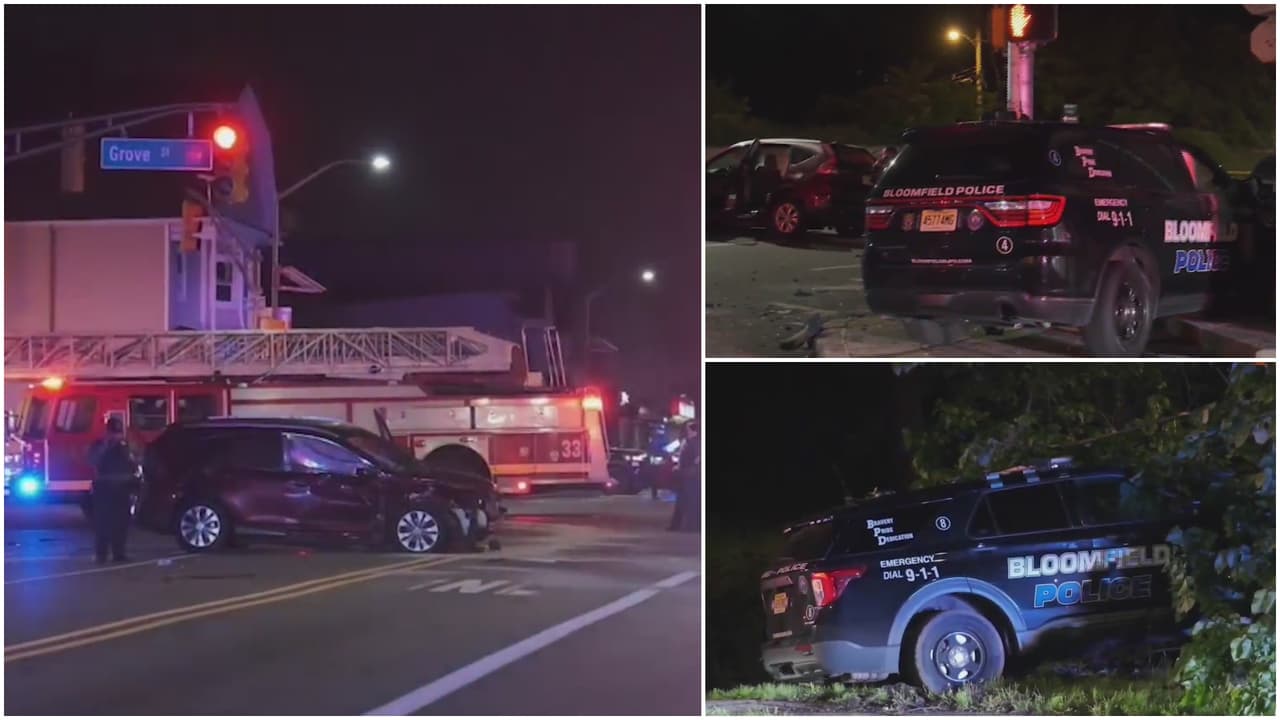 "Estuvo muy feo": Testigo del choque de patrullas en Newark; cámara captó el impacto