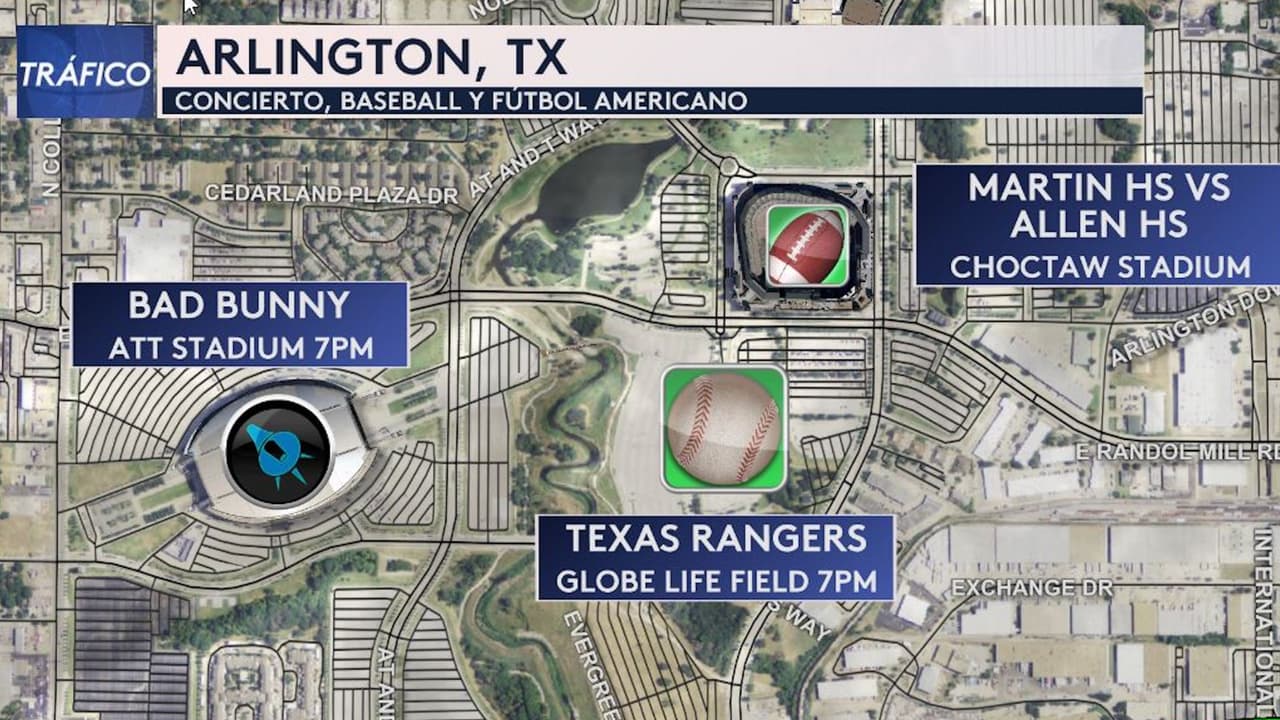 El concierto de Bad Bunny y otros dos eventos deportivos podrían colapsar el tráfico en Arlington