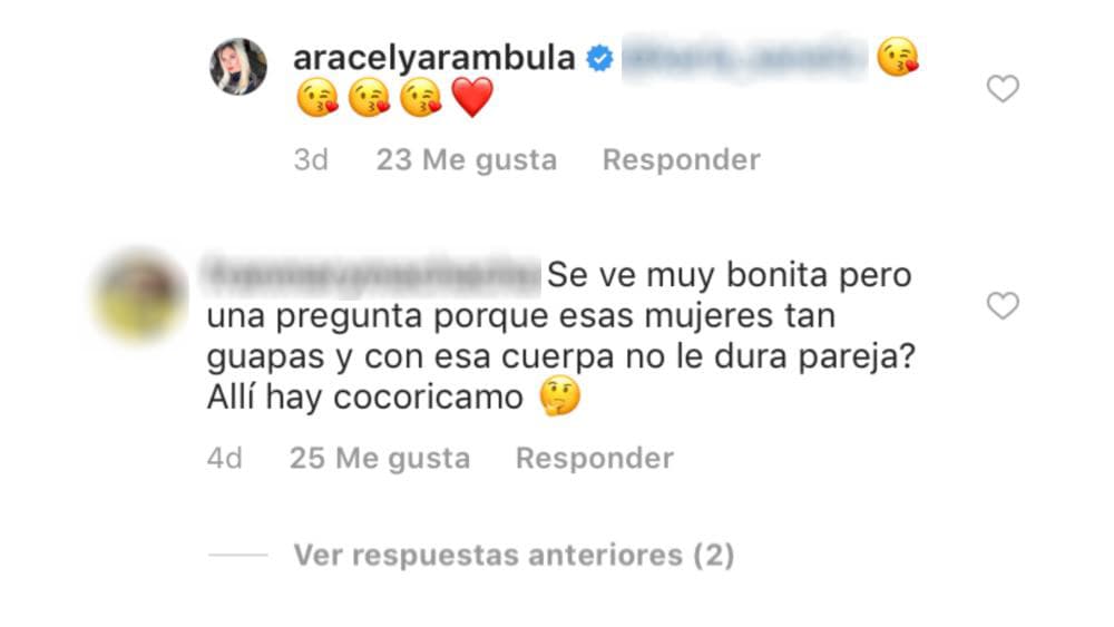 Sin embargo, uno de los comentarios que destacó fue el de una seguidora, quien escribió: “Se ve muy bonita, pero una pregunta, ¿por qué esas mujeres tan guapas y con ese cuerpo no les dura la pareja?”.