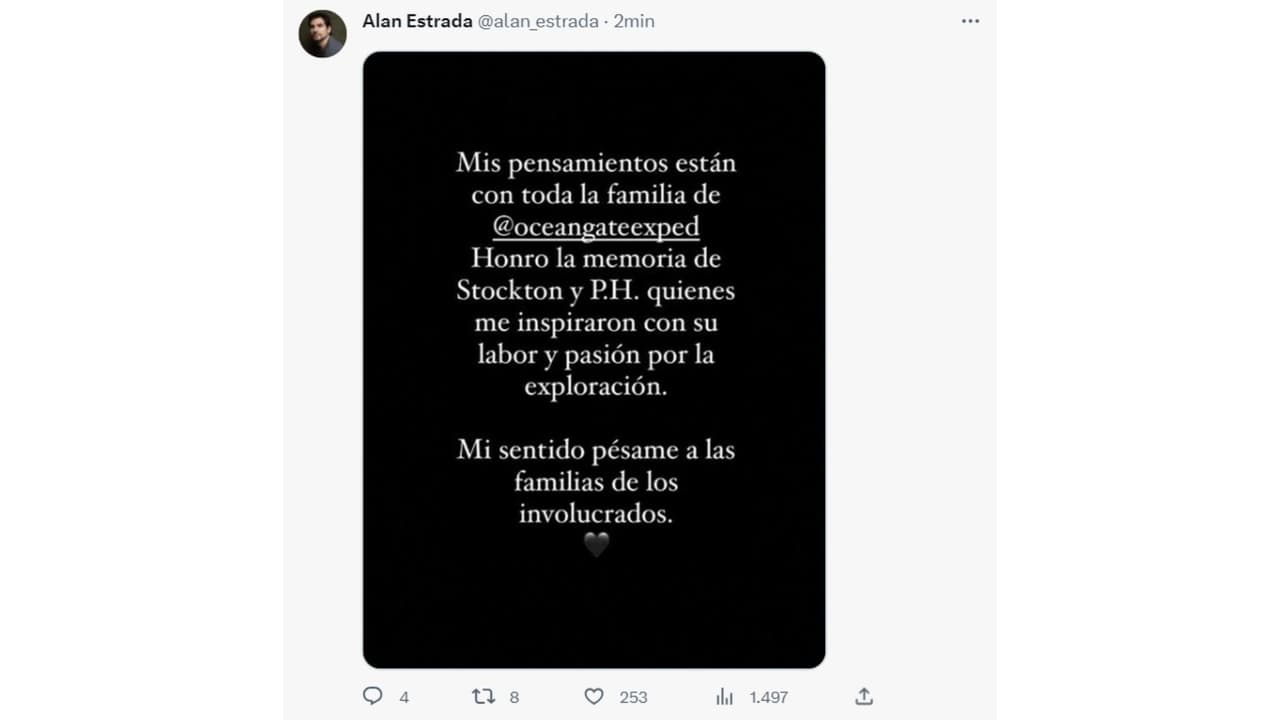 Alan Estrada compartió este mensaje en Twitter.